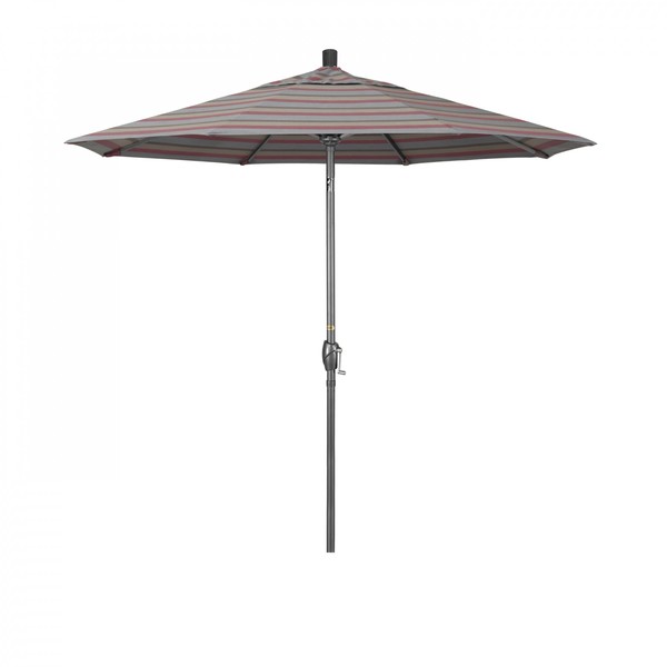 California Umbrella 7.5' Grey Aluminum Market Patio Umbrella, Sunbrella Gateway Blush 194061338148